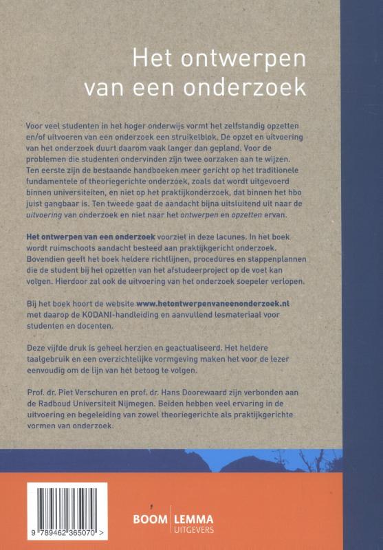 Het ontwerpen van een onderzoek Het ontwerpen van een onderzoek achterkant