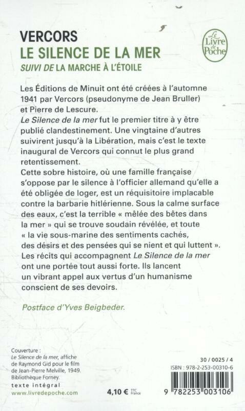 Le Silence de la mer achterkant