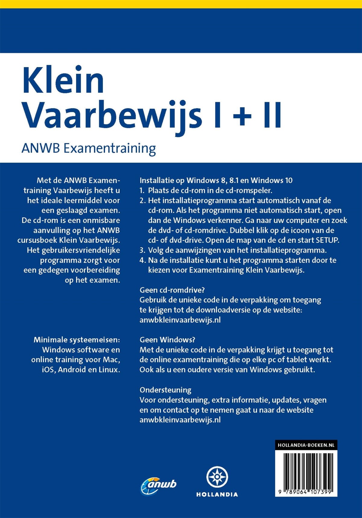 ANWB Examentraining Klein Vaarbewijs I + II / ANWB achterkant