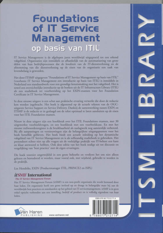 Foundations of IT Service Management op basis van ITIL achterkant