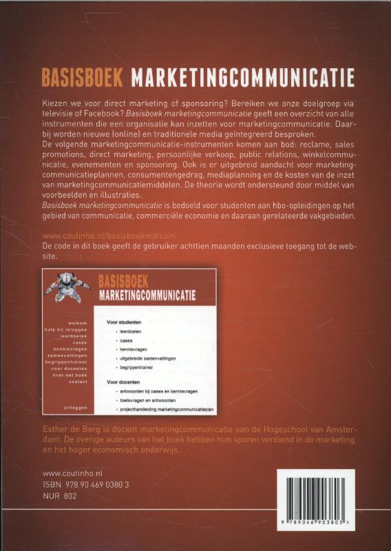 Basisboek marketingcommunicatie achterkant