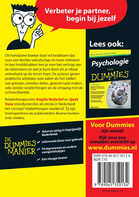 De kleine relatietips voor dummies / Voor Dummies achterkant