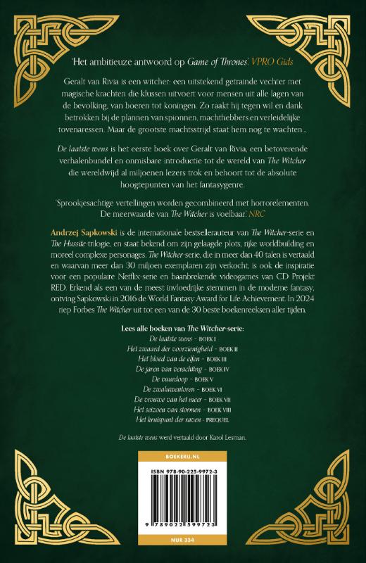 De laatste wens / The Witcher achterkant