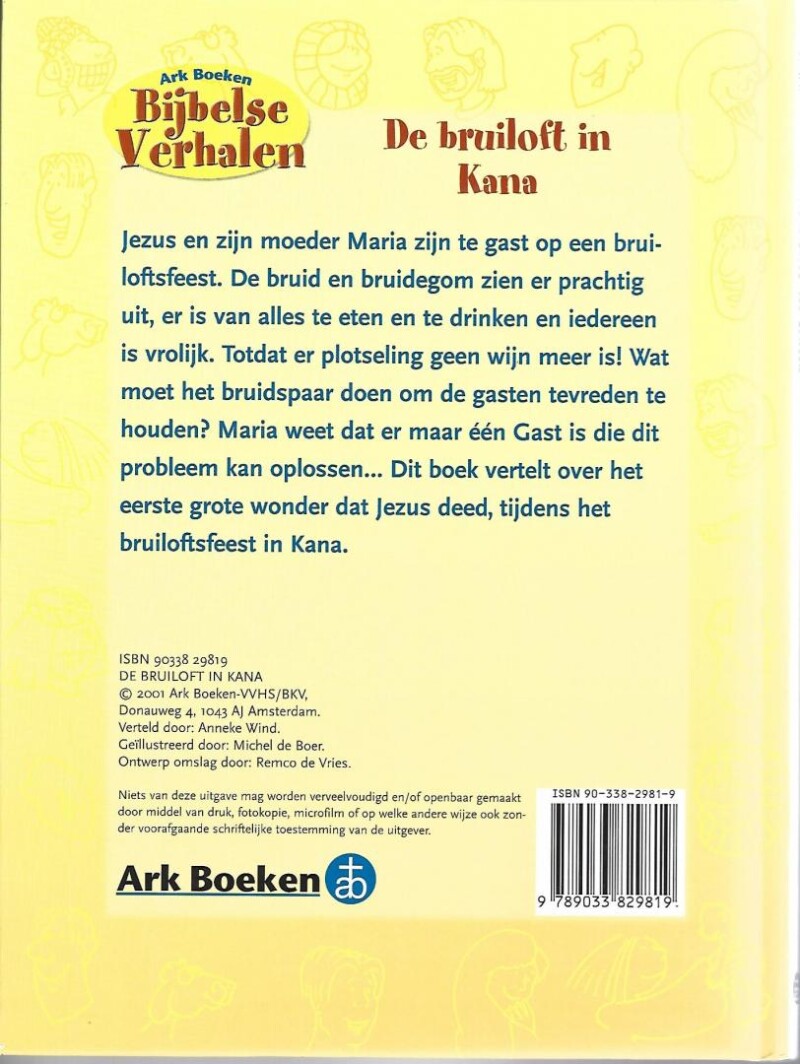 De bruiloft in Kana / Bijbelse Verhalen achterkant