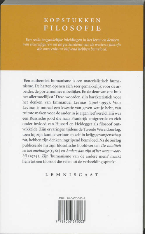 Levinas / Kopstukken Filosofie achterkant