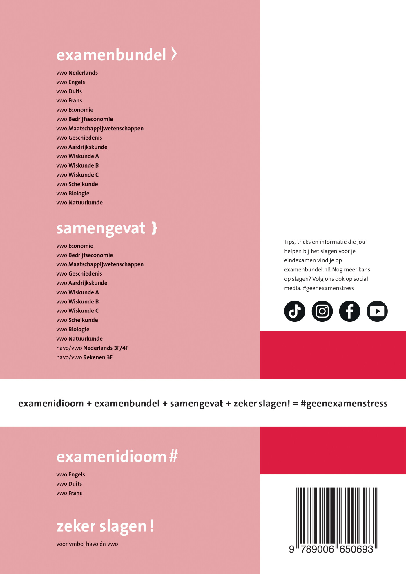 Examenbundel online + boek vwo Economie 2024/2025 achterkant