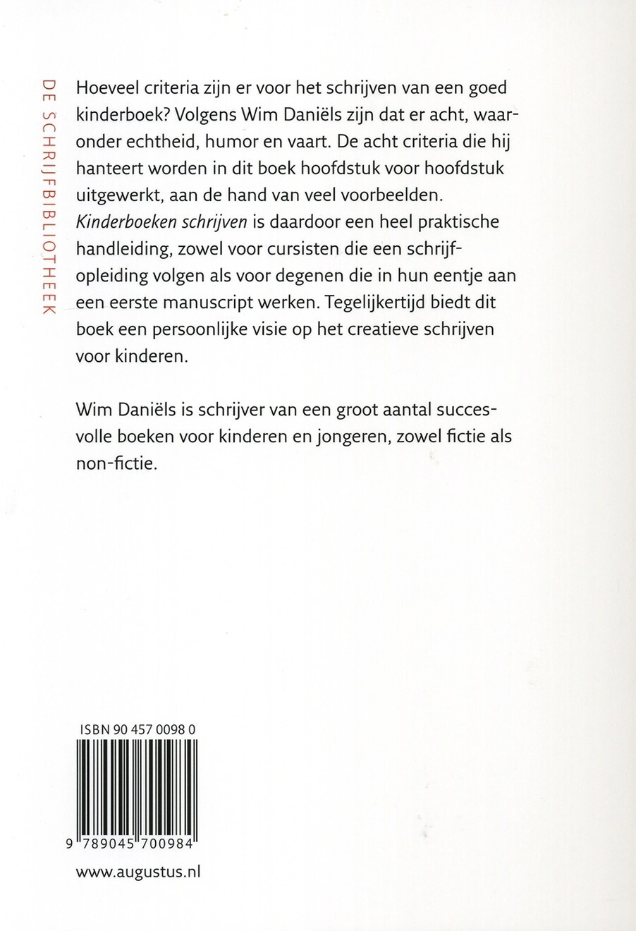 Kinderboeken schrijven / De schrijfbibliotheek achterkant