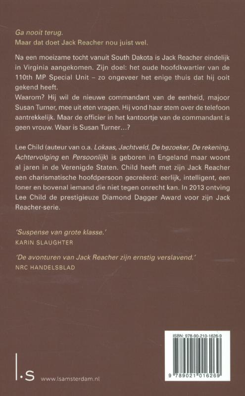 Ga nooit terug / Jack Reacher Ga nooit terug / Jack Reacher achterkant