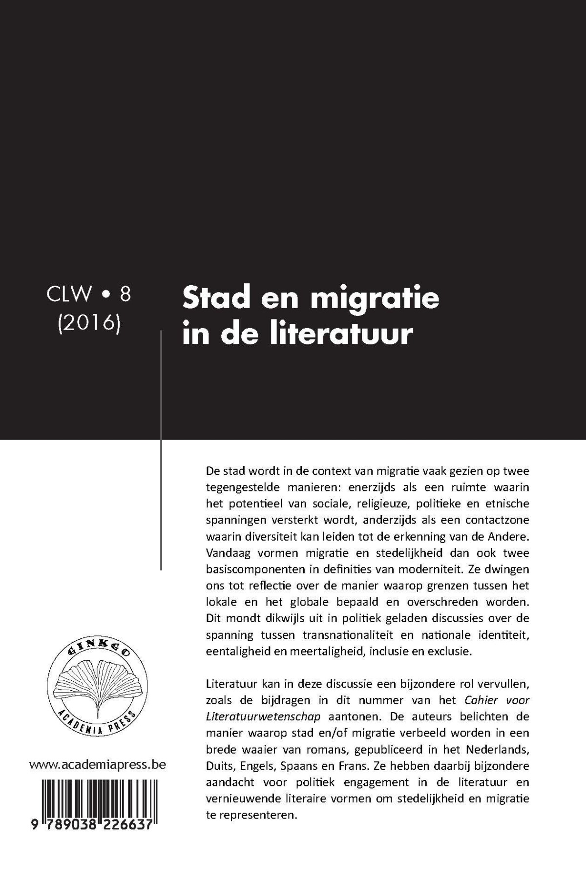 Stad en migratie in de literatuur achterkant