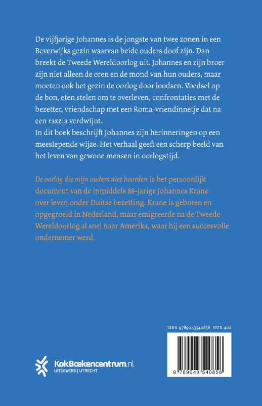 De oorlog die mijn ouders niet hoorden achterkant