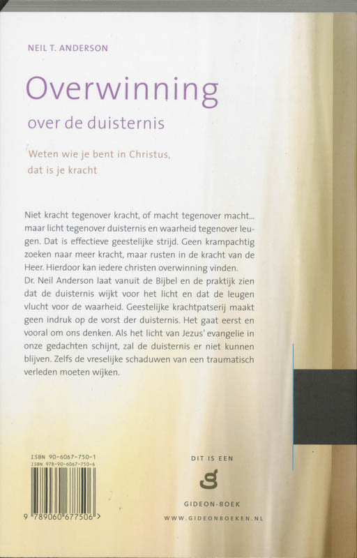 Overwinning over de duisternis achterkant