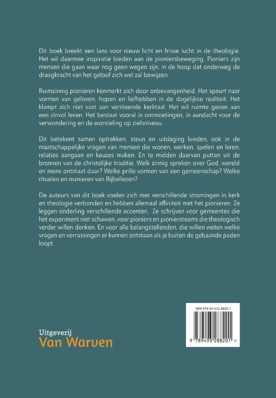 De inspiratie van ruimzinnig pionieren achterkant