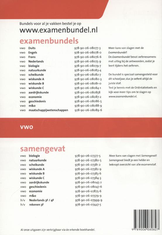 Scheikunde / Vwo 2014/2015 / Examenbundel Scheikunde / Vwo 2014/2015 / Examenbundel achterkant