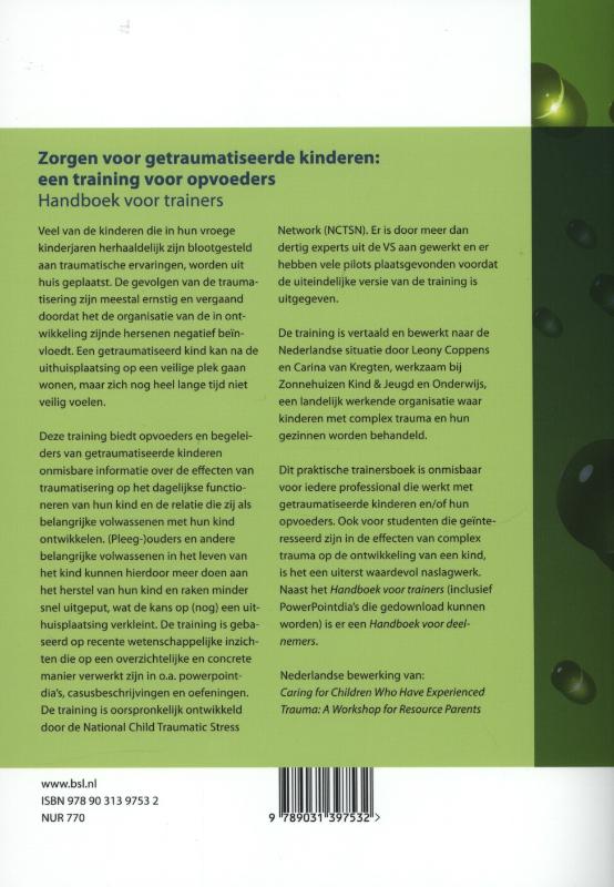 Zorgen voor getraumatiseerde kinderen: een training voor opvoeders achterkant