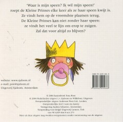 Ik wil mijn speen ! achterkant