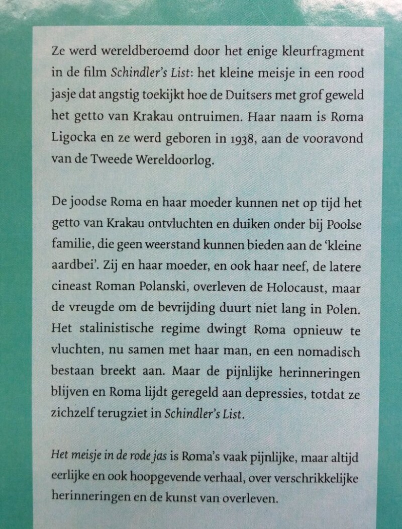 Het meisje in de rode jas achterkant