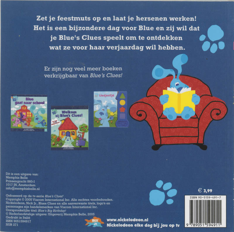Blue is jarig / Blue's clues / 1 achterkant