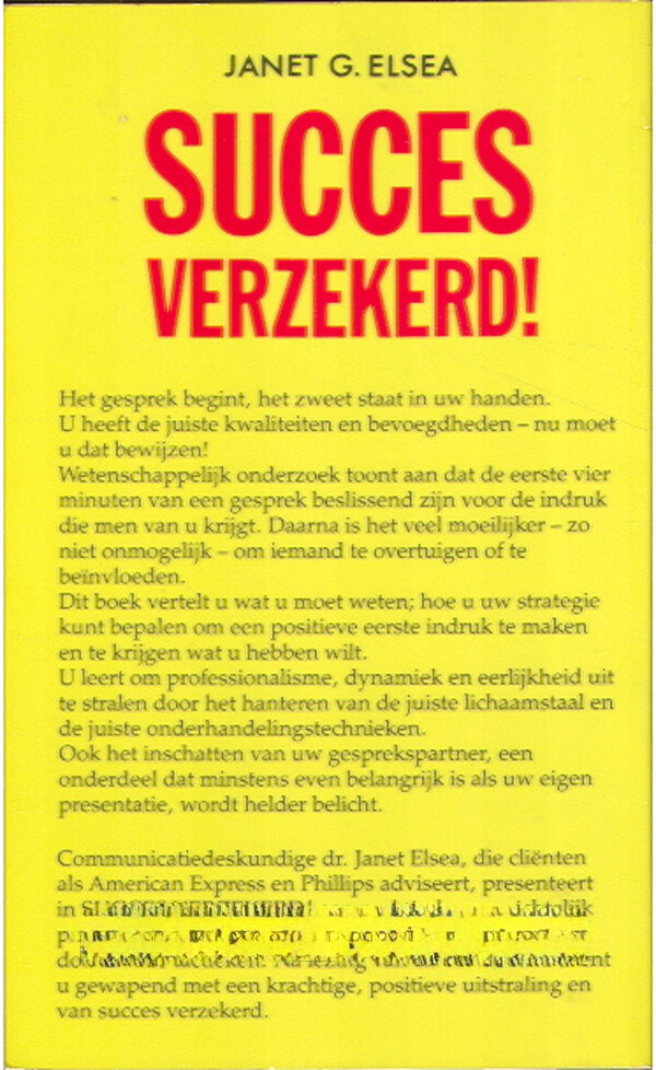 Succes verzekerd achterkant