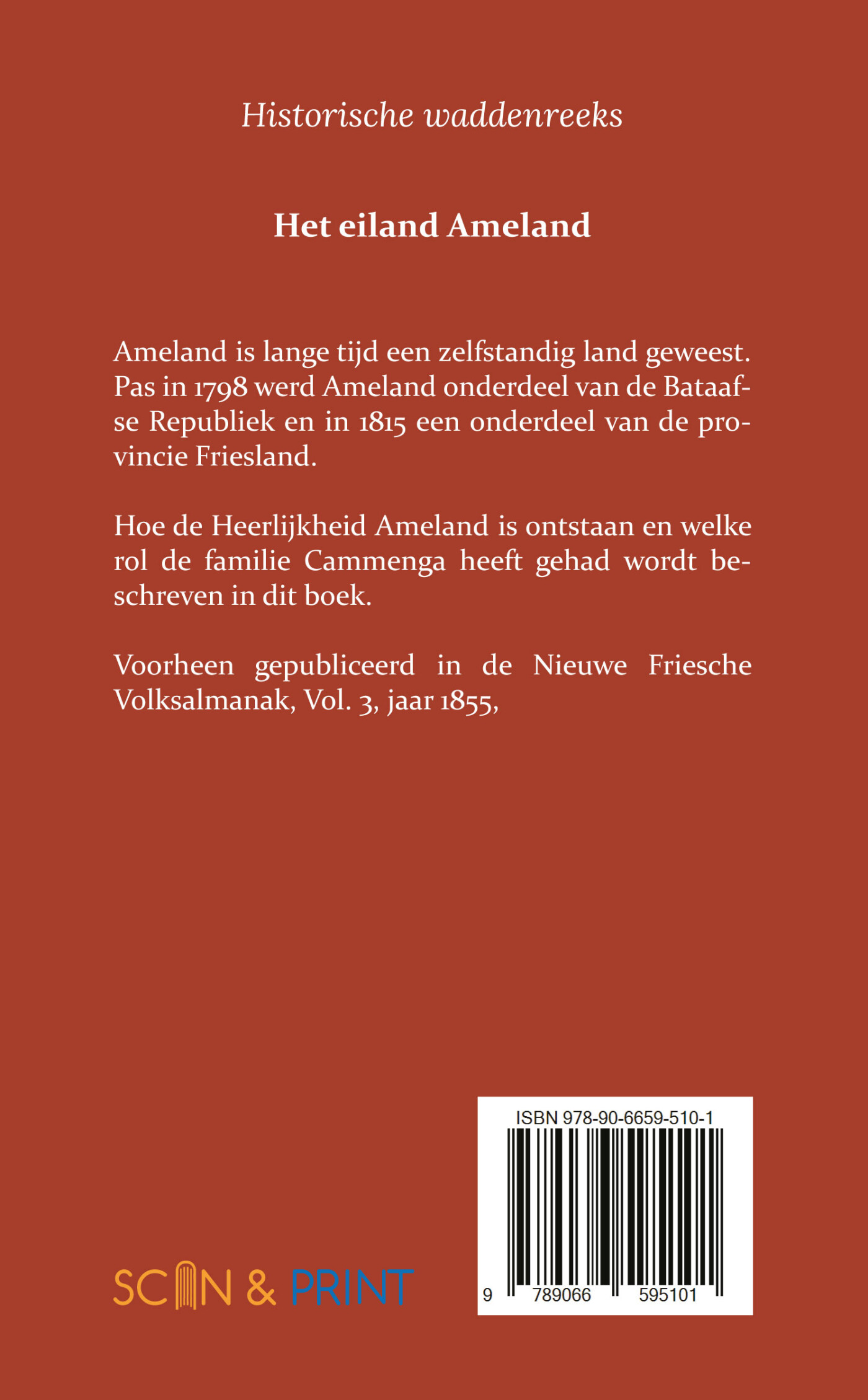 Het eiland Ameland achterkant