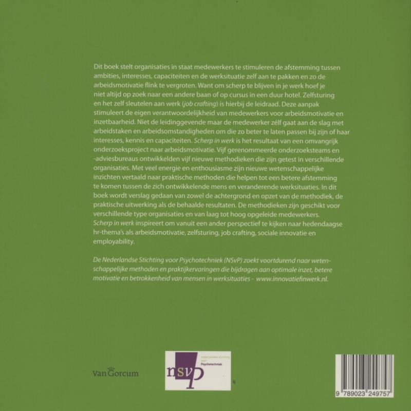 Scherp in werk Scherp in werk achterkant