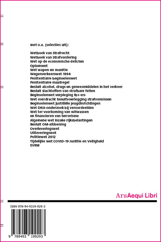 Strafrecht & strafvordering / 2021/2022 / Ars Aequi Wetseditie achterkant