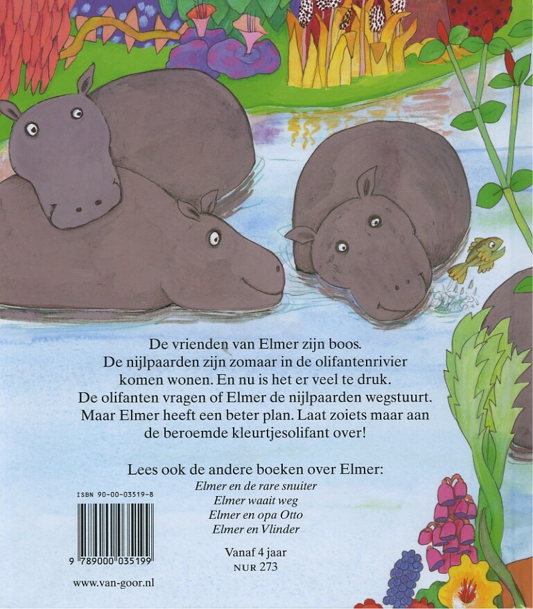 Elmer en de nijlpaarden achterkant