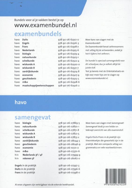 Examenbundel havo scheikunde 2016/2017 achterkant