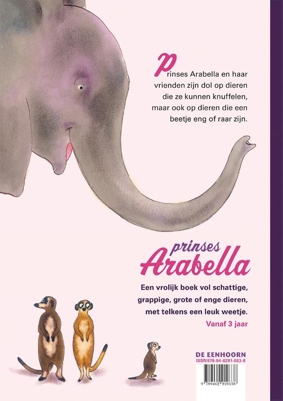 Prinses Arabella's schattige, grappige, grote, enge dierenboek achterkant