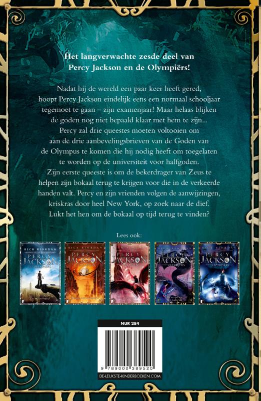 De bokaal van de goden / Percy Jackson en de Olympiërs / 6 achterkant