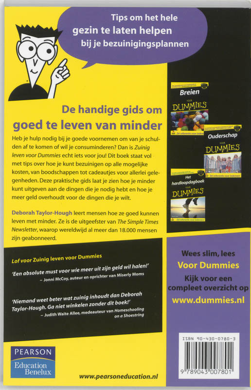 Zuinig leven voor Dummies / Voor Dummies achterkant