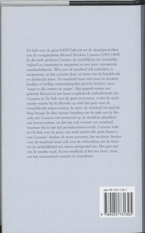 De leek over de geest / Marginaliareeks achterkant