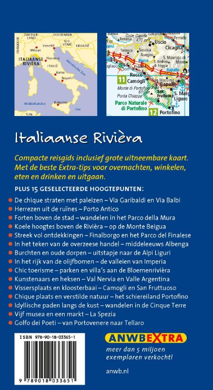 Italiaanse riviera / ANWB Extra achterkant