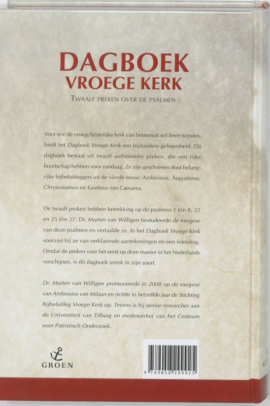 Dagboek Vroege Kerk achterkant