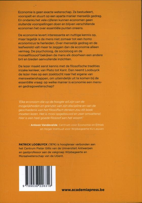 Filosofie voor economen achterkant