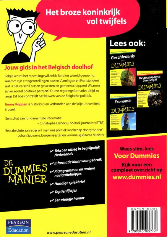 Belgische politiek voor Dummies / Voor Dummies Belgische politiek voor Dummies / Voor Dummies achterkant