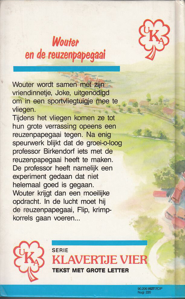 Wouter en de reuzenpapegaai / Klavertje vier achterkant