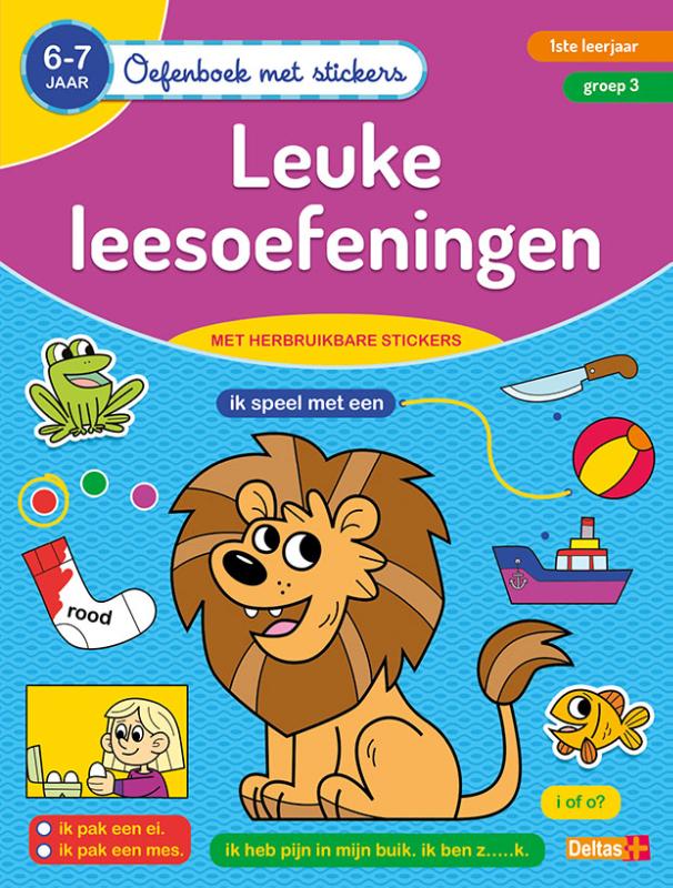Oefenboek met stickers  -  Leuke leesoefeningen 6-7 jaar - 1ste leerjaar - groep 3