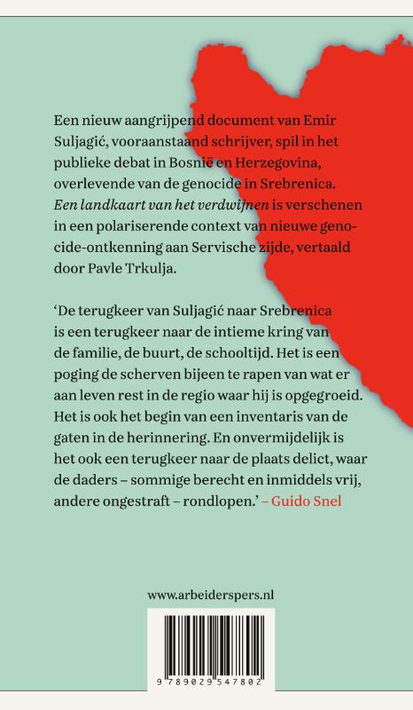 Een landkaart van het verdwijnen achterkant