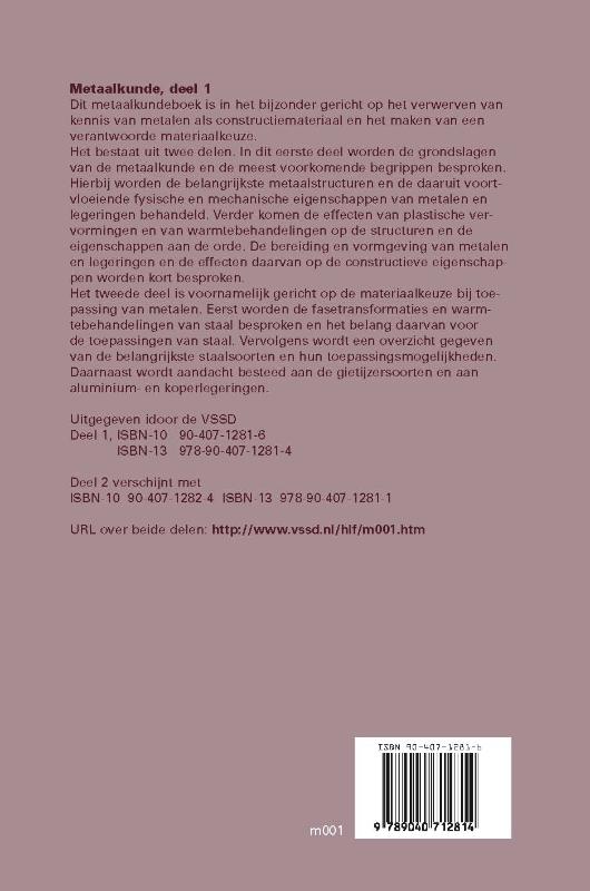 Metaalkunde 1 / 1 achterkant