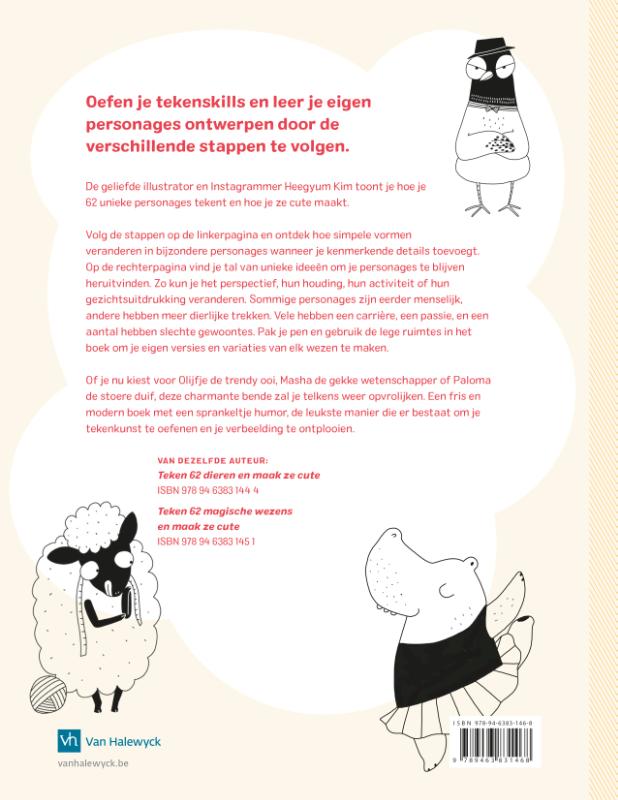 Teken 62 personages en maak ze cute achterkant