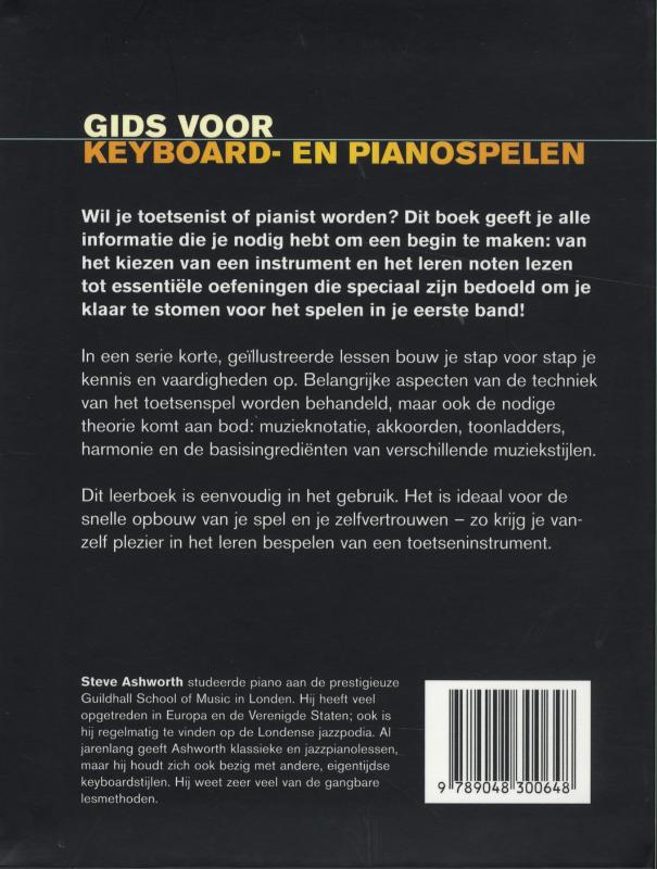 Gids voor keyboard- en pianospelen achterkant