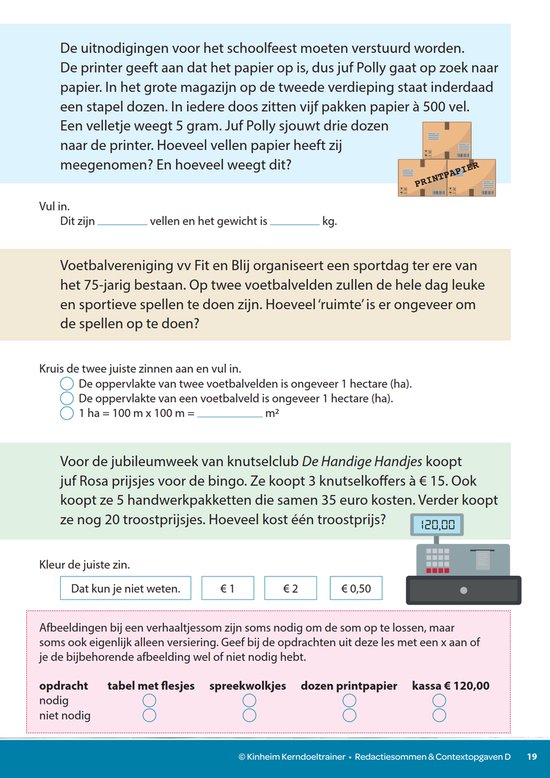 Redactiesommen & Contextopgaven / D / Kerndoeltrainer