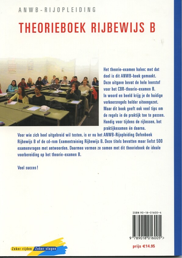 Theorieboek rijbewijs B / ANWB Rijopleiding achterkant