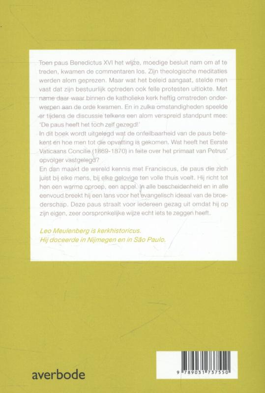 De onfeilbare paus achterkant