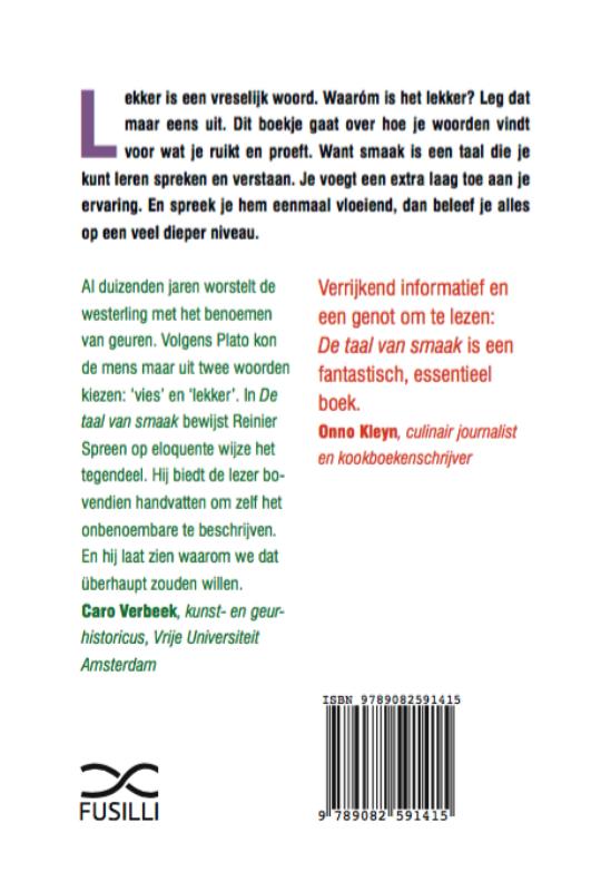 De taal van smaak achterkant