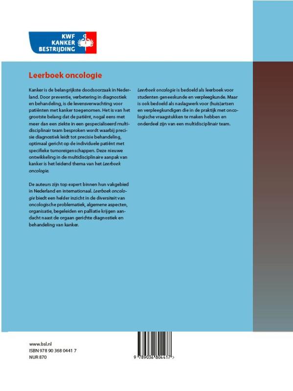 Leerboek oncologie achterkant