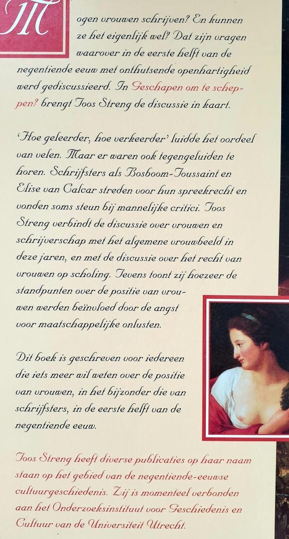 Geschapen om te scheppen ? achterkant