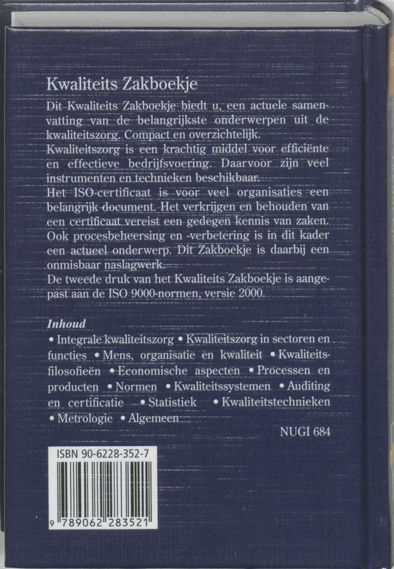 Kwaliteits Zakboekje achterkant