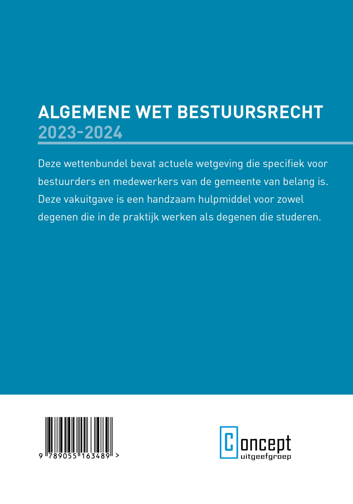 Algemene Wet Bestuursrecht 2023-2024 achterkant