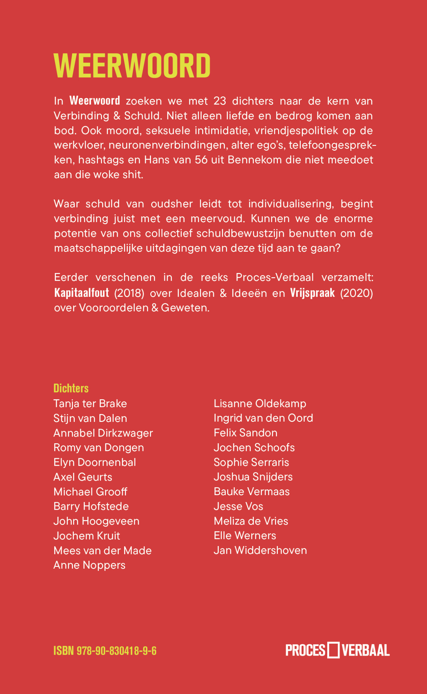 Weerwoord / Proces-Verbaal verzamelt / 3 achterkant